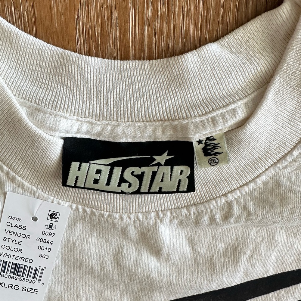 Hellstar White Short Sleeve Tee with Black Graphic - Picture 4 of 5